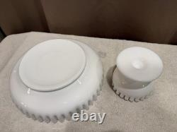 Vintage Fenton Silver Crest Milk Glass Huge Platter & Bowl Perfect