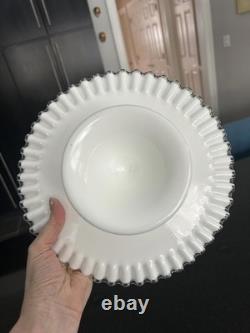 Vintage Fenton Silver Crest Spanish Lace Milk GlassCakeStand