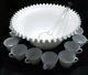 Vintage Fenton Silver Crest White Milk Glass Punch Bowl, Ladle And 11 Cups