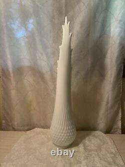 Vintage Fenton Swung Milk Glass Stretch Hobnail Pitcher Vase 21