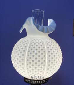 Vintage Fenton White Hobnail Milk Glass Gone with the Wind Hurricane Works EUC Vintage Fenton White Hobnail Milk Glass Gone with the Wind Hurricane Works EUC
