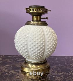 Vintage Fenton White Hobnail Milk Glass Gone with the Wind Hurricane Works EUC Vintage Fenton White Hobnail Milk Glass Gone with the Wind Hurricane Works EUC