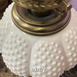 Vintage Fenton White Hobnail Milk Glass Gone with the Wind Hurricane Works EUC Vintage Fenton White Hobnail Milk Glass Gone with the Wind Hurricane Works EUC