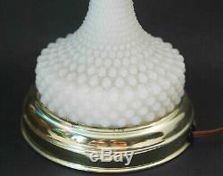 Vintage Fenton White Milk Glass Hobnail Lamp