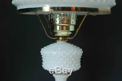 Vintage Fenton White Milk Glass Hobnail Lamp