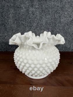 Vintage Fenton White Milk Glass Hobnail SET OF 8 Pieces (near Mint)