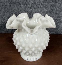 Vintage Fenton White Milk Glass Hobnail SET OF 8 Pieces (near Mint)