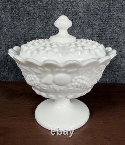 Vintage Fenton White Milk Glass Hobnail SET OF 8 Pieces (near Mint)