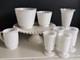 Vintage Fenton White Milk Glass Hobnail Set Of 9 Cake Stand Vase Goblets Pitcher