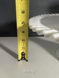 Vintage Fenton White Milk Glass Hobnail Set of 9 Cake Stand Vase Goblets Pitcher