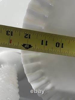 Vintage Fenton White Milk Glass Hobnail Set of 9 Cake Stand Vase Goblets Pitcher