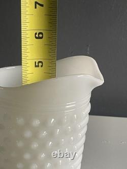 Vintage Fenton White Milk Glass Hobnail Set of 9 Cake Stand Vase Goblets Pitcher