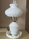 Vintage Fenton White Milk Glass Hurricane Lamp Daisy & Button Gone With The Wind