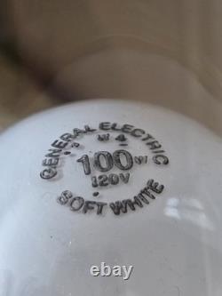 Vintage Fenton White Milk Glass Hurricane Lamp Daisy & Button Gone With The Wind