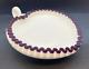 Vintage Fenton White Milk Glass Ruby Red Crest Heart Candy Dish-stamped