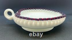 Vintage Fenton White Milk Glass Ruby Red Crest Heart Candy Dish-Stamped