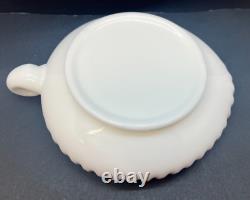 Vintage Fenton White Milk Glass Ruby Red Crest Heart Candy Dish-Stamped