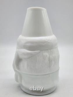 Vintage Fenton White Milk Glass Santa Claus Fairy Lamp Christmas Decor