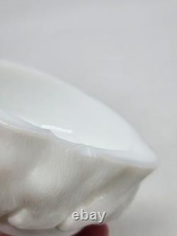 Vintage Fenton White Milk Glass Santa Claus Fairy Lamp Christmas Decor