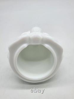 Vintage Fenton White Milk Glass Santa Claus Fairy Lamp Christmas Decor