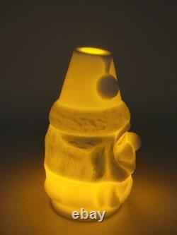 Vintage Fenton White Milk Glass Santa Claus Fairy Lamp Christmas Decor