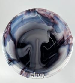 Vintage Fenton purple slag glass humidor tobacco jar lidded canister Grape Cable