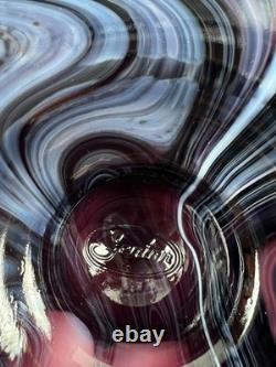 Vintage Fenton purple slag glass humidor tobacco jar lidded canister Grape Cable