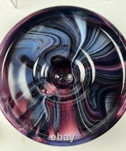 Vintage Fenton purple slag glass humidor tobacco jar lidded canister Grape Cable