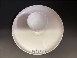 Vintage Fenton white milk glass hobnail chip and dip set tray and footed bowl