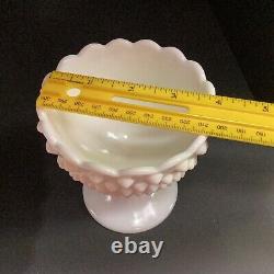 Vintage Fenton white milk glass hobnail chip and dip set tray and footed bowl