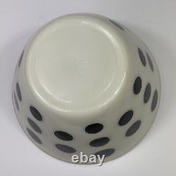 Vintage Fire King Black Polka Dot Splash-Proof Mixing Bowl 9.5 Diameter MCM