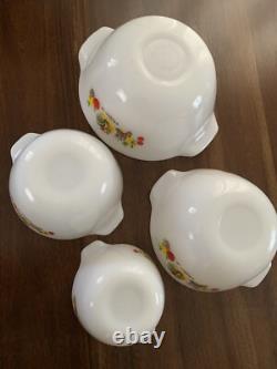 Vintage Fire King Chanticleer Rooster Set Of 4 Nesting Mixing Bowls Excellent