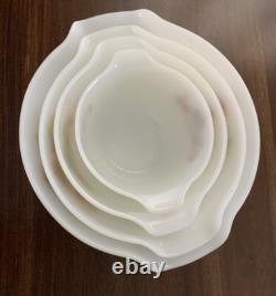 Vintage Fire King Chanticleer Rooster Set Of 4 Nesting Mixing Bowls Excellent