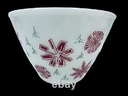 Vintage Fire King Egg Nog 9 piece Set Milk Glass Snowflake Retro Punch Bowl NICE