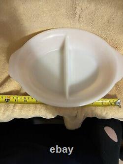 Vintage Fire King Milk Glass Divided Dish