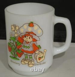Vintage Fire King Milk Glass Strawberry Shortcake Mug Life Is Delicious