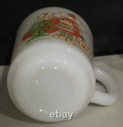 Vintage Fire King Milk Glass Strawberry Shortcake Mug Life Is Delicious