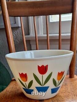 Vintage Fire King Milk Glass Tulip Mixing Bowls Set of 3