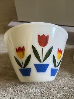 Vintage Fire King Milk Glass Tulip Mixing Bowls Set of 3