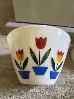 Vintage Fire King Milk Glass Tulip Mixing Bowls Set of 3