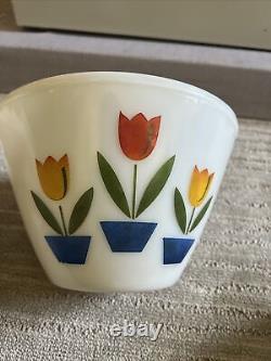 Vintage Fire King Milk Glass Tulip Mixing Bowls Set of 3