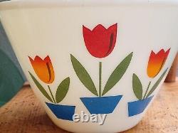 Vintage Fire King Milk Glass Tulip Mixing Bowls Set of 3