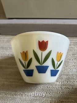 Vintage Fire King Milk Glass Tulip Mixing Bowls Set of 3