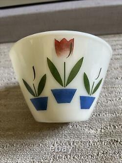 Vintage Fire King Milk Glass Tulip Mixing Bowls Set of 3