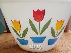 Vintage Fire King Milk Glass Tulip Mixing Bowls Set of 3