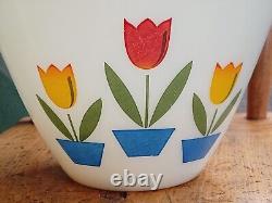 Vintage Fire King Milk Glass Tulip Mixing Bowls Set of 3