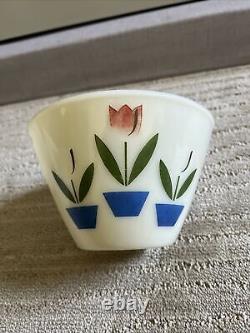 Vintage Fire King Milk Glass Tulip Mixing Bowls Set of 3