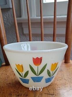 Vintage Fire King Milk Glass Tulip Mixing Bowls Set of 3