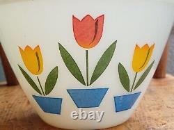 Vintage Fire King Milk Glass Tulip Mixing Bowls Set of 3