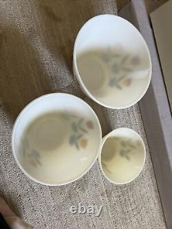 Vintage Fire King Milk Glass Tulip Mixing Bowls Set of 3